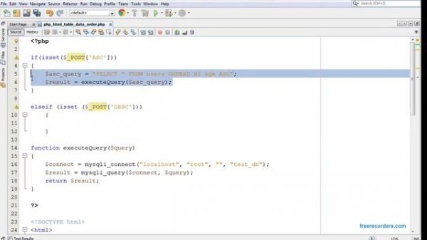 Php And MySQL Database - How To Sort Html Table Column Data Using Php [ with source code ]