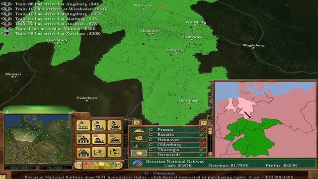Railroad Tycoon 3 - The State of Germany Hard difficulty - Bavaria part 3/3 Finale! (commentary) смотреть онлайн