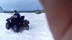 квадроцикл stels леопард 600 зима снег тест драйв 2