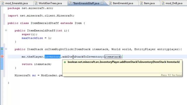 Minecraft Modding Tutorial 10 - Adding and removing items using onItemRightClick (modloader) смотреть онлайн
