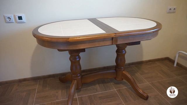 РАЗДВИЖНОЙ КУХОННЫЙ СТОЛ С КАФЕЛЬНОЙ ПЛИТКОЙ ИЗ МАССИВА СОСНЫ смотреть онлайн