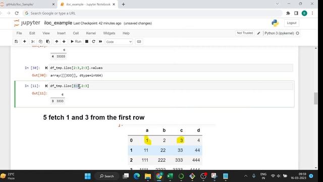Pandas iloc[row,col] смотреть онлайн