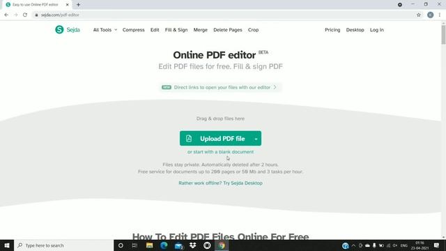 How to edit Pdf files for Free 2021 || Sejda Pdf Editor смотреть онлайн