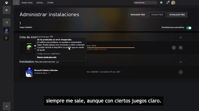 Error 0x8007001f al descargar Minecraft o algún juego de Xbox o Microsoft Store PC (Solución) смотреть онлайн