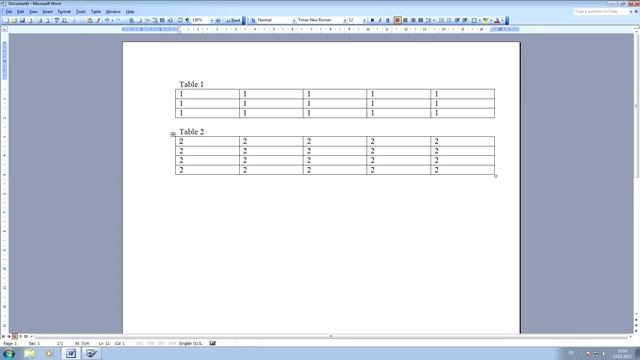 Как объединить таблицы в Word 2003? смотреть онлайн