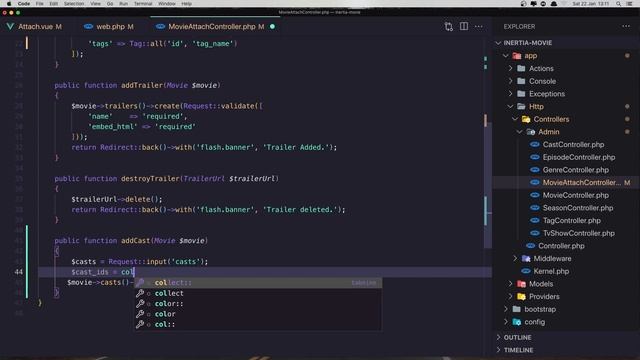 #34 Laravel Inertia Vue Movie App | Add Casts and Tags to Movie | Laravel 8 Tutorial смотреть онлайн