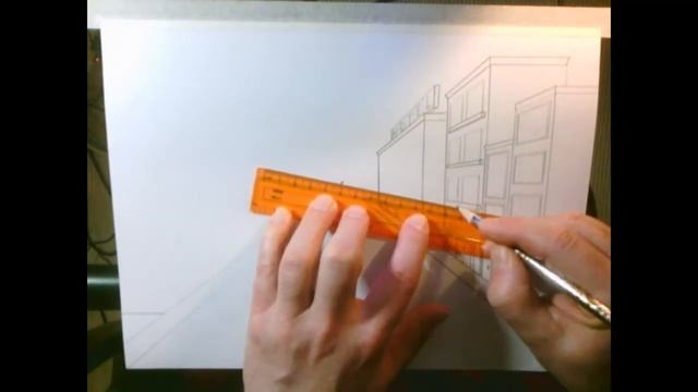 One Point Perspective Drawing - Outdoor Street View - MFO ART Lesson смотреть онлайн