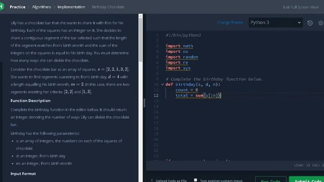 17 - Birthday Chocolate | Implementation | Hackerrank Solution | Python смотреть онлайн
