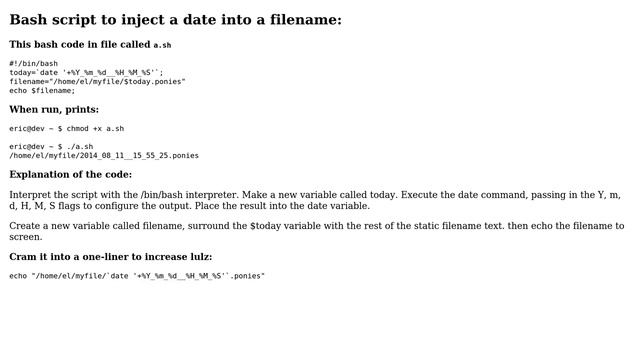 Unix & Linux: Appending a current date from a variable to a filename (5 Solutions!!) смотреть онлайн