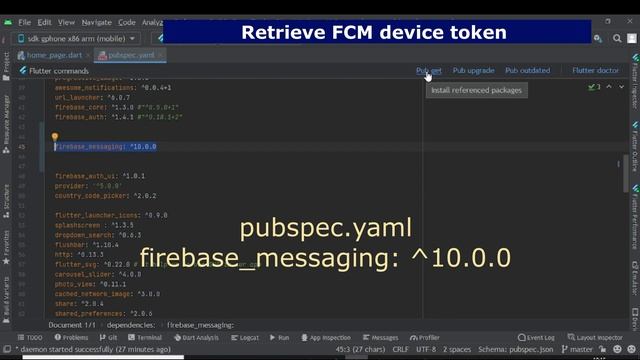 How to retrieve FCM token in flutter app | Flutter tutorials смотреть онлайн