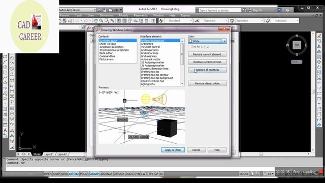 How to change The background Color in Autocad || using Option Command || Change BackGround Color смотреть онлайн