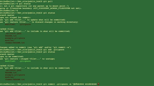 Работаем с git в консоли смотреть онлайн