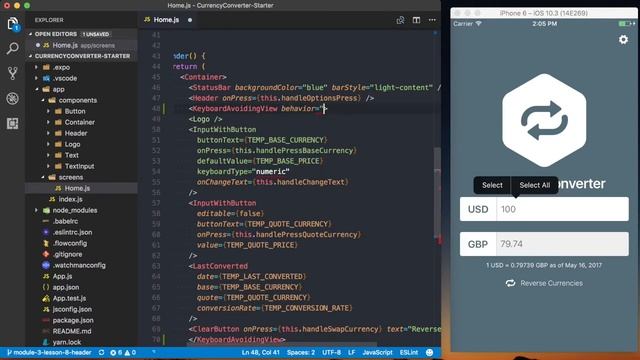 Home Screen Avoiding the Keyboard - Build a React Native Currency Converter смотреть онлайн