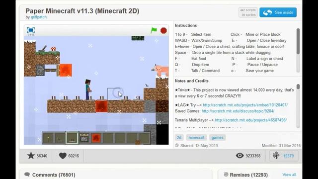 Paper MINECRAFT gameplay ep.1 [scratch] ? смотреть онлайн