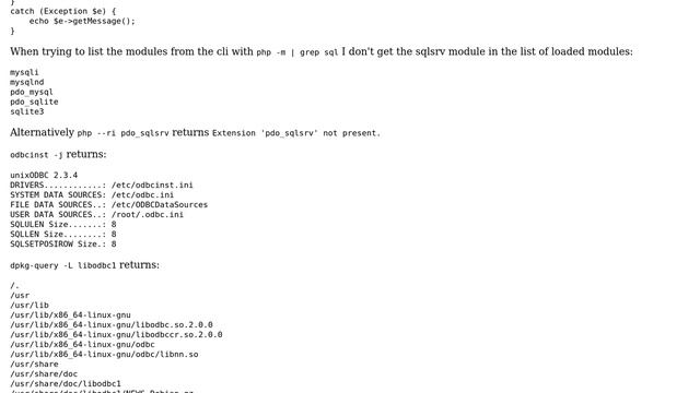 sqlsrv not working despite having a proper install смотреть онлайн