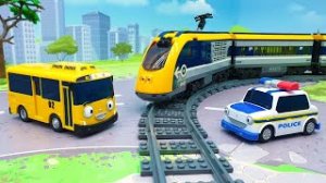 Мультики про машинки поезда автобусы Тайо новые серии. Видео для детей с игрушками смотреть..mp4