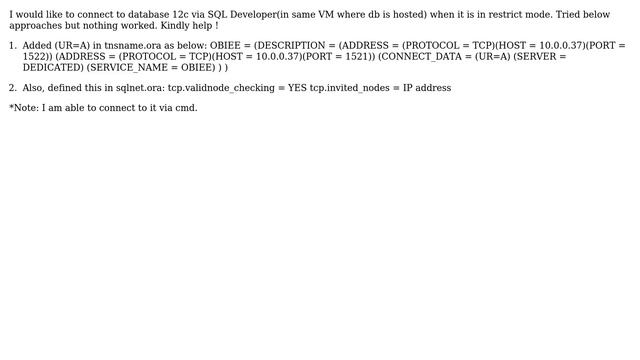 Databases: Connect Oracle Database 12c via SQL Developer when it is in restricted mode смотреть онлайн