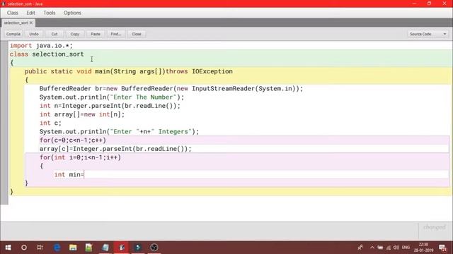 Selection Sort - Core Java || With BlueJ смотреть онлайн