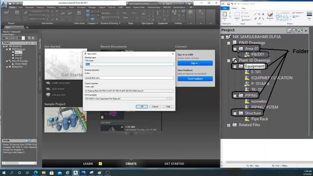 Plant 3D - How to create drawing folder and new drawing in AutoCAD Plant 3D смотреть онлайн
