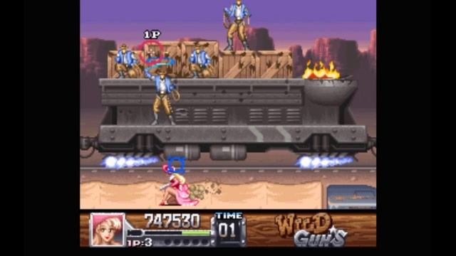 Super Nintendo (Snes) 16-bit Wild Guns Stage 5 Armored train