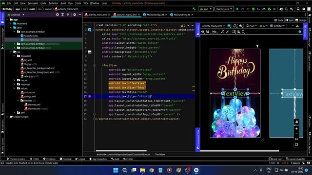 Kotlin | Happy Birthday App In Android | Passing Data From One Activity To Another In Android Studi смотреть онлайн