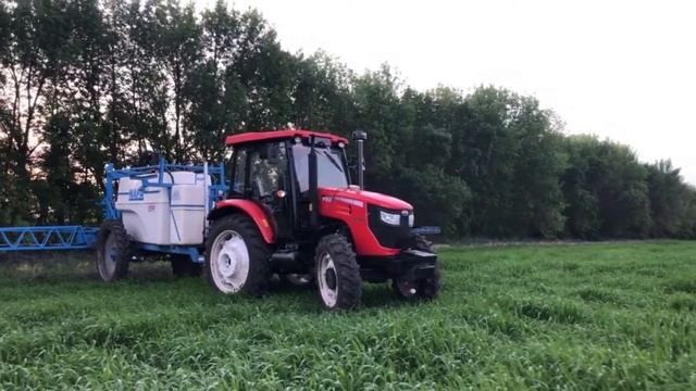 Трактор YTO X-904, подкормка проса карбамидом, Воронежская область смотреть онлайн