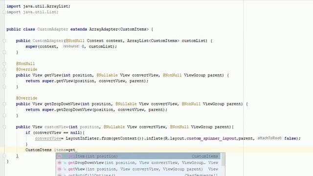 android custom spinner смотреть онлайн
