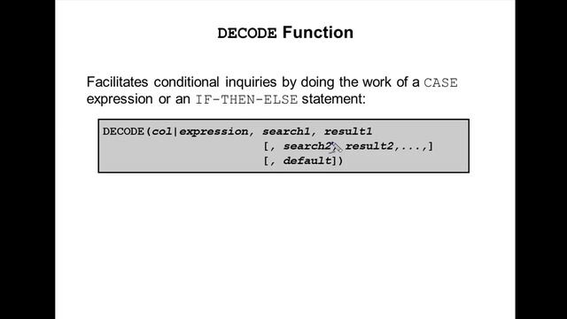 Oracle SQL Video Tutorial 27 - DECODE function смотреть онлайн
