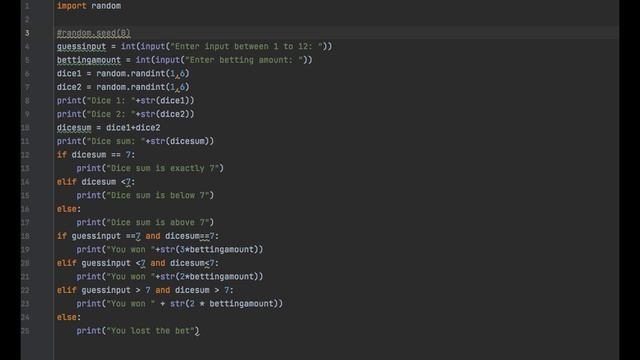 Python example 9 | lucky 7 using random смотреть онлайн
