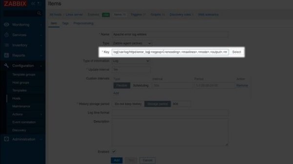 Zabbix Handy Tips: Monitoring log file entries with Zabbix agent