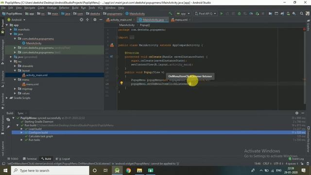 Create Popup Menu in Android Studio | Android Tutorial- Quick + Easy смотреть онлайн