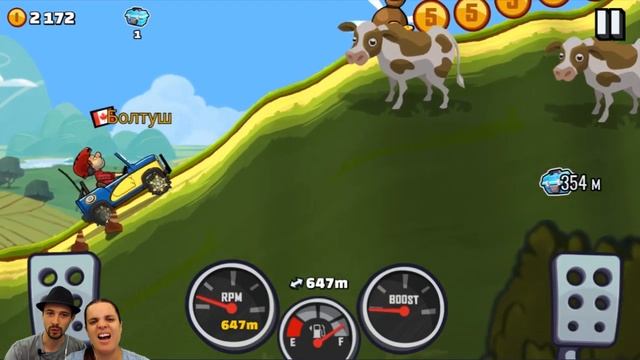 ПРоХоДиМеЦ и БолтушкА ездят на Машинках по крутым Склонам! #356 - Игра Hill Climb 2 смотреть онлайн