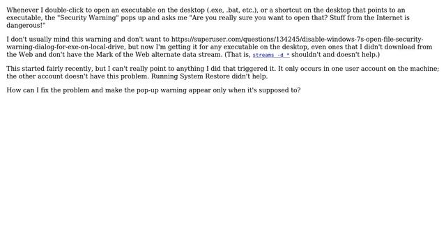 Windows 7: Open File - Security Warning box appears for every app on the desktop смотреть онлайн
