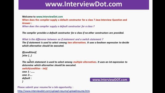 what is the difference between if and switch statement job java interview смотреть онлайн
