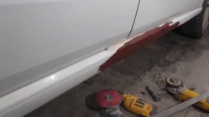 ремонт порог 12часов, фольксваген поло седан