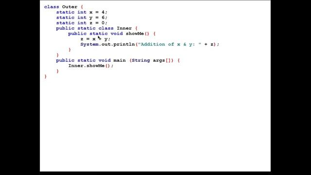 Inner Class in Java | Code Example смотреть онлайн
