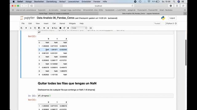 Tutorial Python Big Data (06) Eliminar o sustituir valores NaN смотреть онлайн
