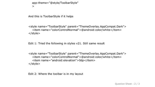 Android : Android: I cannot remove elevation / shadow on my toolbar смотреть онлайн