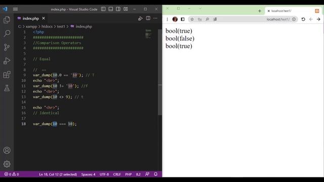 18 | Comparison Operators in php | 2023 | Learn PHP Full Course for Beginners смотреть онлайн