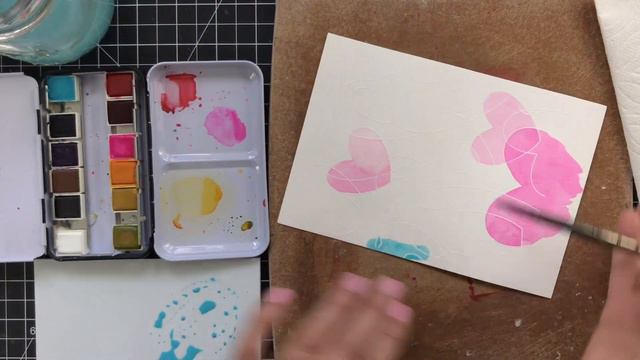 Simple Emboss Resist Watercolor Hearts смотреть онлайн