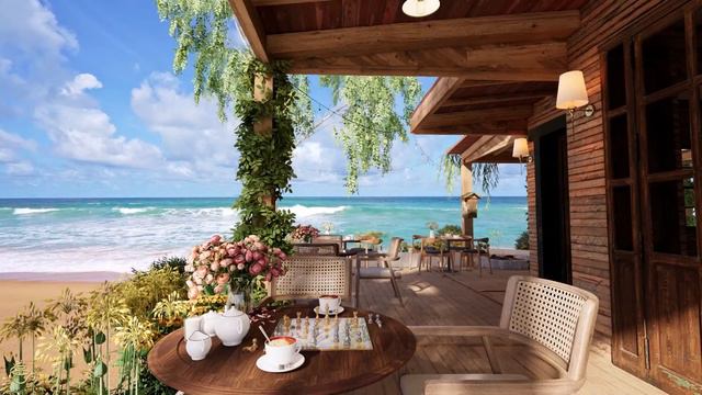 Атмосфера приморского кафе - джаз босса-нова и звуки океанских волн для летнего настроения #7 смотреть онлайн