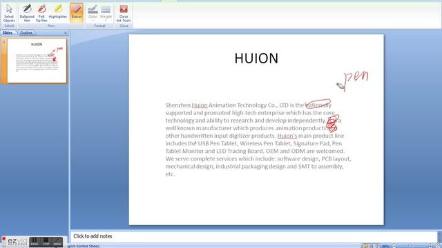 Draw/Sign/Annotate at Powerpoint with Huion Graphics Tablet смотреть онлайн