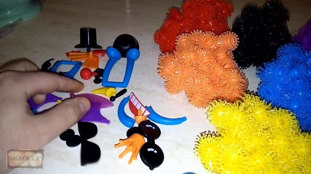 Детский конструктор-липучка Thorn Ball Clusters. Репейник Bunchems (Банчемс) с Aliexpress смотреть онлайн