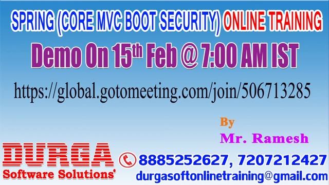 Java Spring Framework Online Training New Batch in DURGASOFT смотреть онлайн