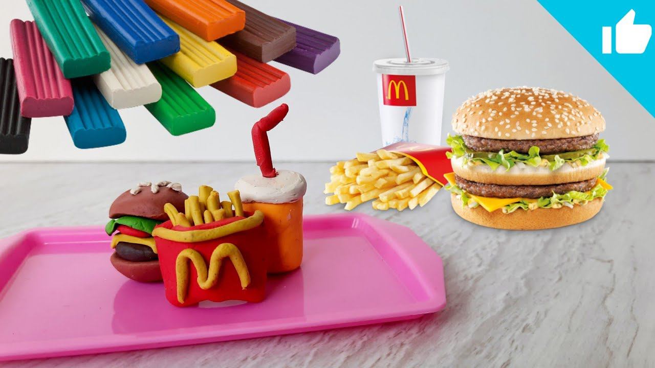 Фастфуд из пластилина / Картошка фри из пластилина/гамбургер из пластилина / Пластилиновая еда смотреть онлайн