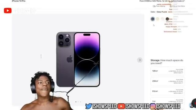 IShowSpeed Reacts To Controversial IPhone 14 Trailer Then Buys It смотреть онлайн