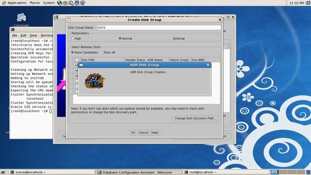 oracle 11g asm configuration on CentOS 5 part 2 смотреть онлайн