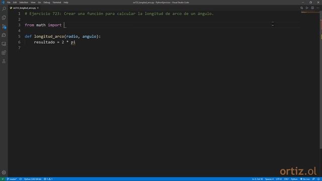Python - Ejercicio 723: Crear una Función para Calcular la Longitud de Arco de un Ángulo смотреть онлайн