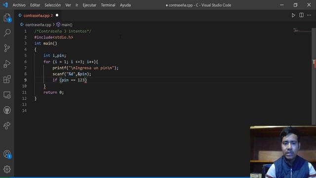 Programación en C - Ciclo For - Contraseña 3 intentos en C смотреть онлайн
