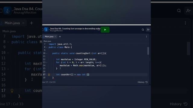 Java Dsa 84. Counting Sort arrange in descending order смотреть онлайн